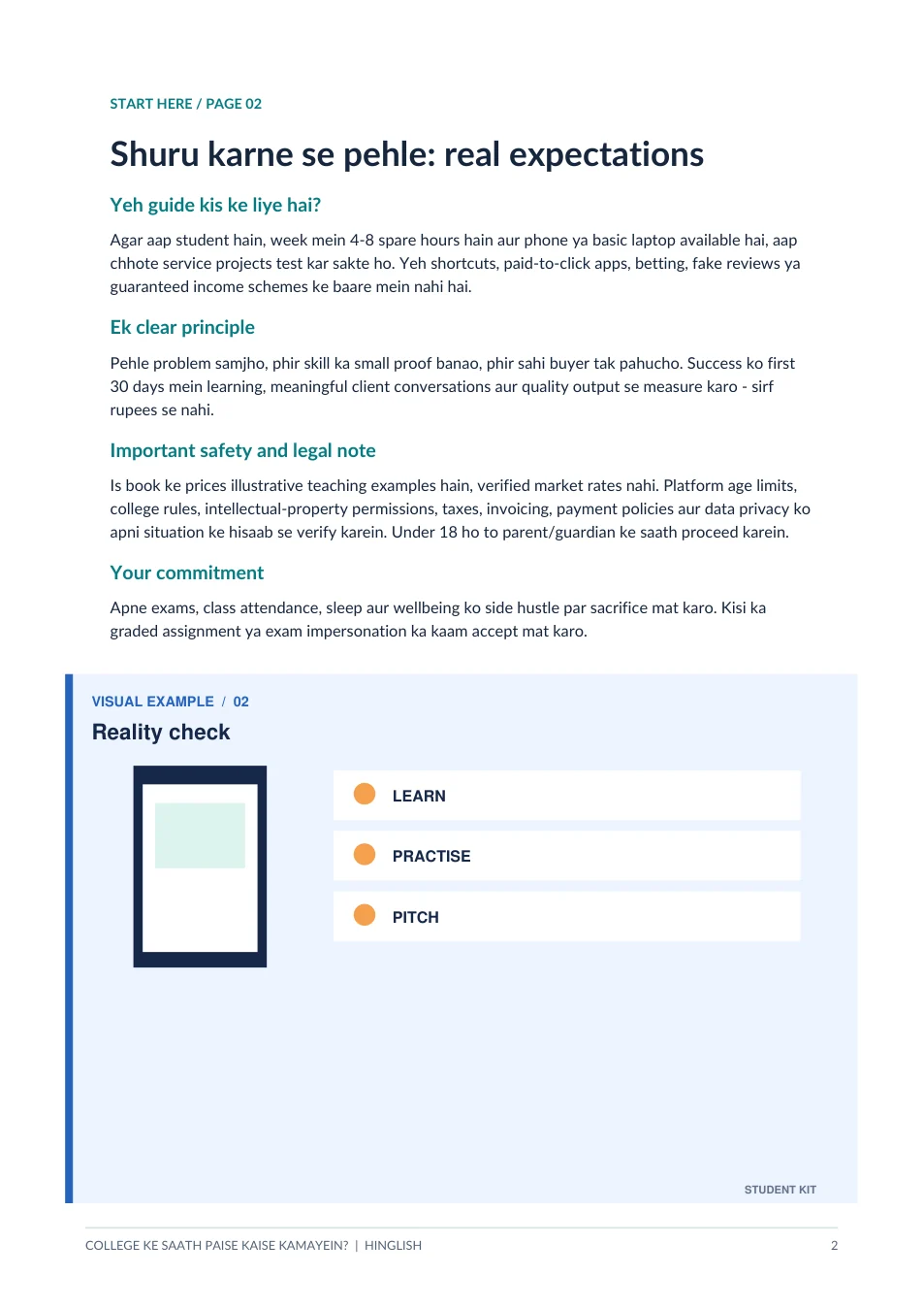 Actual eBook page 2: Realistic expectations